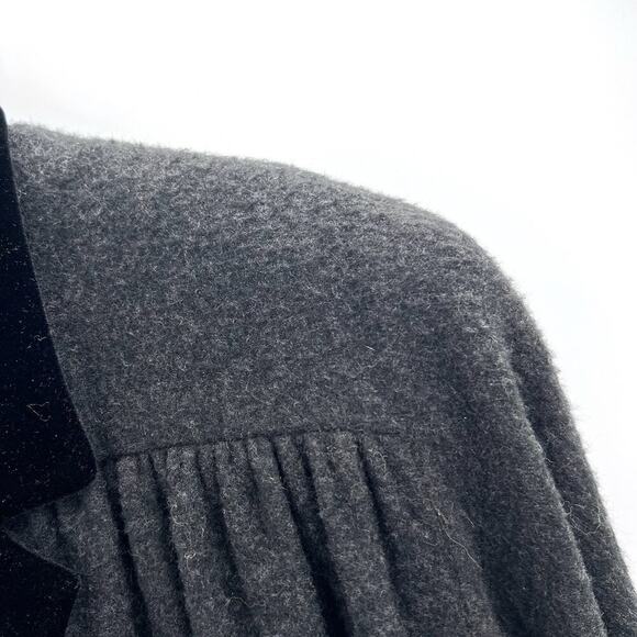 Vintage Bespoke Custom Gray Cashmere Long Sleeve Midi Dress Size 6 - Picture 8 of 13